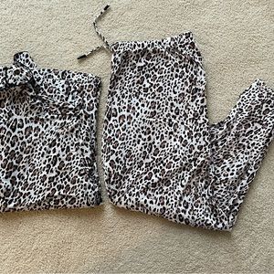 NWOT Soma Cool Nights pajama set. Large. Cheetah/ leopard print.